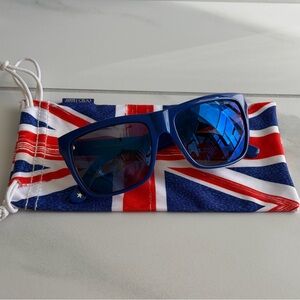 Jimmy Choo Vibrant Blue Sunglasses with Union Jack Pouch